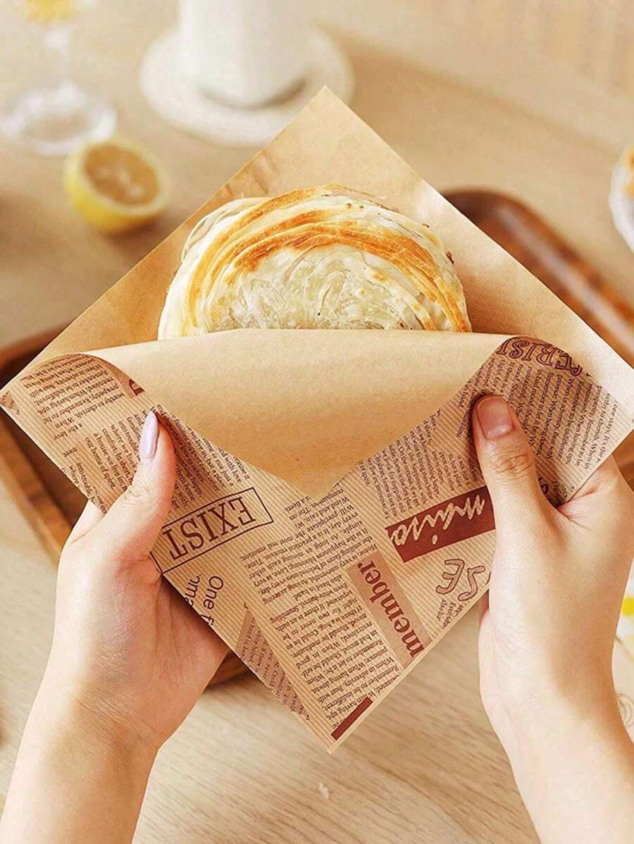 50 Pieces/Set Of Waxed Paper Sandwiches, Instant Style, Burger, French