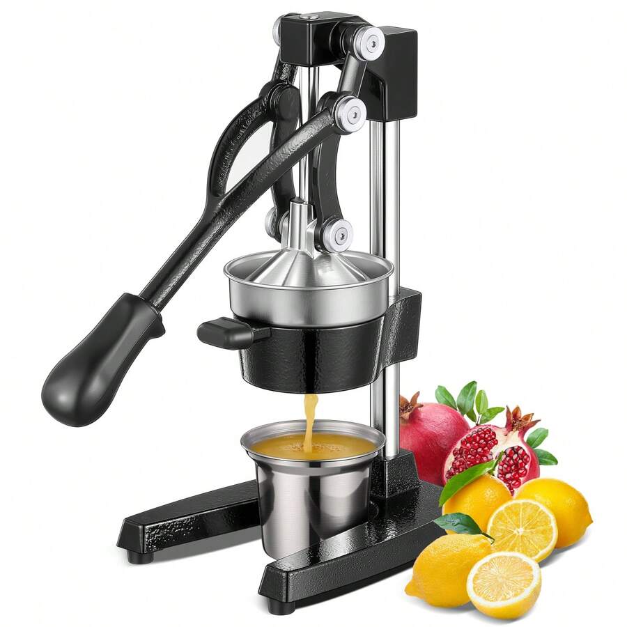 Fohere Orange Juicer Squeezer, Cast Iron Lemon Squeezer, Commercial Citrus Juicer Hand Press For Orange, Lemon, Pomegranate, Grapefruit, Easy To Clean Citrus Squeezer - màu đen - Xem 1