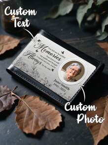 1pc Custom Photo Wallet Card, Personalized Memorial Text Wallet Card, Custom Photo Keepsake Purse Card, Personalized Engraved Photo And Text Purse Card, Memorial Gift For Loss Of Loved One Personalized Wallet Card With Picture In Your Pocket