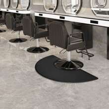 Tapete para piso de salón, tapete antifatiga para silla de barbería, para base de silla, tapetes para piso de belleza, tapete cómodo para oficina, 3 pies x 5 pies (semicírculo)