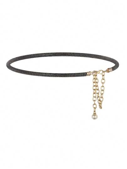 1 件女式复古银腰链，时尚简约腰带配饰，适合夏季连衣裙、衬衫、休闲装