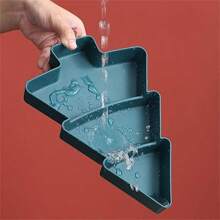 1pc Christmas Tree Trunk Shape Fruit Plate, Christmas Tree Shaped Appetizer Serving Tray With Plastic Dividers - Multicolor - View 6