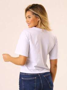 Women T-Shirts - Black and White - View 4