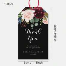 100pcs Custom Delicate Wedding Welcome Gift Tags Emerald Greenery Wedding Welcome Gift Tags Custom Wedding Favor Tags, Custom Personalized Thank You Gift Tags For Weddings, Birthday, Bridal Shower,Gala Night,Customized Wedding Crafts,Home Refresh,Festive Calendar - Multicolor - View 31