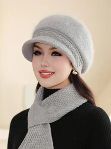 1顶女士冬季保暖加厚针织帽，适合中老年女性、婆婆等日常佩戴。 - 針織帽 - 查看 4