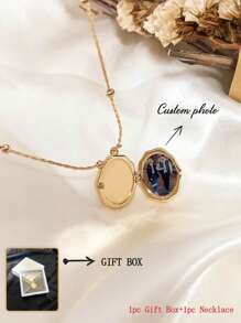 Customized Photo Necklace, Elegant Adjustable Hug Angel Necklace Jewelry In Gift Box, Ideal Gift For Birthday, Christmas, Valentine's Day And Mother's Day