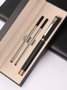 [Customized] High Quality Business Office Ball Pen Set In Gift Box, Includes 2 Refills, Daily Writing, Signing, Gifting For Father's Day, Thanksgiving, Christmas, Birthday, Friends, Relatives, Leaders, Colleagues Back To School