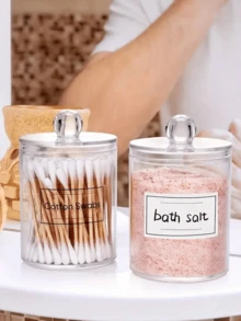 Hộp đựng tăm bông Qtip dùng để đựng bóng vệ sinh, tăm bông, miếng tròn, tăm xỉa răng - Hộp đựng đồ trang điểm bằng nhựa trong suốt nhỏ cho hộp đựng đồ trang điểm trong phòng tắm, bộ lọ đựng thuốc, phòng ký túc xá - Nhiều màu - Xem 5