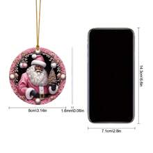 Mặt dây chuyền trang trí bằng Acrylic màu hồng hình ông già Noel đen - 3,14in 3D, Quà tặng Giáng sinh Mùa đông Giáng sinh Trang trí nhà ngoài trời Cây thông Noel Treo trang trí xe hơi Mặt dây chuyền lưu niệm hình ông già Noel màu đen Quà tặng trang trí cảnh Giáng sinh - Hồng - Xem 3
