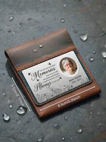 1pc Custom Photo Wallet Card, Personalized Memorial Text Wallet Card, Custom Photo Keepsake Purse Card, Personalized Engraved Photo And Text Purse Card, Memorial Gift For Loss Of Loved One Personalized Wallet Card With Picture In Your Pocket