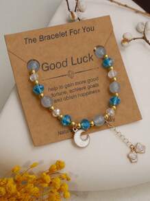 1 chiếc vòng tay hạt cườm ngọt ngào thời trang dành cho nữ, bé gái tuổi teen, vòng tay hạt cườm nhiều màu sắc có mặt trăng, mặt dây chuyền nơ, vòng tay co giãn sang trọng, hạt cườm thủ công tinh tế, quà tặng bạn gái cho bạn bè, chị gái, con gái, cháu gái, mẹ - nơ sao - Xem 10