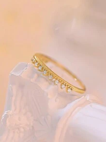 1 件 S925 纯银皇冠设计戒指，简约 CZ 宝石镶嵌，精致优雅的风格，是送给女性的理想礼物 - 皇冠 - 查看 12