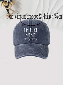 1pc "I'm Mimi" Washed Baseball Cap, Outdoor Casual Sun Hat, Unisex