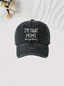 1pc "I'm Mimi" Washed Baseball Cap, Outdoor Casual Sun Hat, Unisex