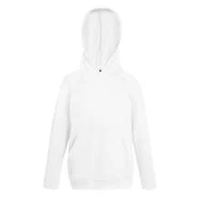 Fruit of the Loom Childrens Unisex Lightweight Hooded Sweatshirt / Hoodie (White) - White - View 2