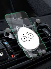 1 chiếc Giá đỡ điện thoại sạc không dây ABS Dumb Expression màu đen, Giá đỡ điều hướng gắn lỗ thông hơi ô tô - Đen và trắng - Xem 2