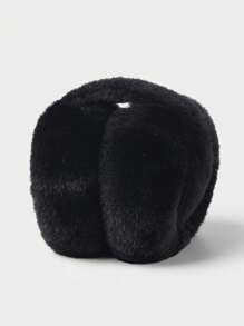 1pc Collapsible Winter Earmuffs, Warm Earmuffs Solid Color Plush Earbags, Men And Women's Antifreeze Riding Earmuffs Ear Cover
