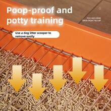 Dog Litter Box With Splash Guard, Stainless Steel Grid Frame, Potty Training Litter Box For Small And Medium Dogs - Yellow - View 2