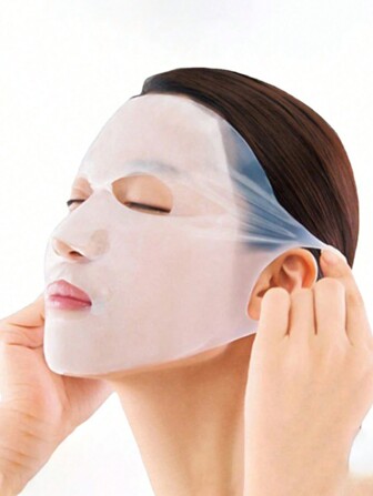 1 pieza Cubierta de máscara facial de silicona transparente con función humectante, adecuada como herramienta de cuidado facial con máscara y reutilizable para evitar la evaporación