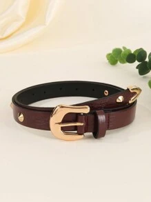 1 Pc Women's Luxury Casual Multi-Color Rivet Crocodile Grain Leather Belt, Versatile Daily Accessory