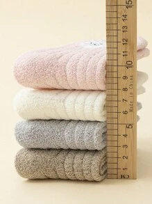 1 双女婴珊瑚绒加厚保暖袜，适合秋冬季居家日常穿着和外出 - 彩色 - 查看 3