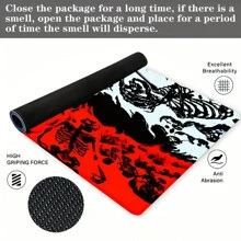Inferno 骷髅图案鼠标垫 红白设计桌垫 办公桌配件 带缝边防滑 XL 鼠标垫 橡胶底座键盘垫 35.4x15.7 英寸 电子竞技桌垫 适用于办公室家居礼品 男士 - 彩色 - 查看 5