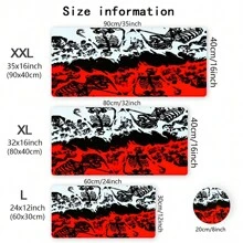 Inferno 骷髅图案鼠标垫 红白设计桌垫 办公桌配件 带缝边防滑 XL 鼠标垫 橡胶底座键盘垫 35.4x15.7 英寸 电子竞技桌垫 适用于办公室家居礼品 男士 - 彩色 - 查看 4