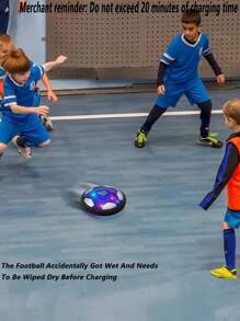 1个可充电充气漂浮足球玩具，室内亲子互动游戏，带漂浮LED灯和升级版泡沫垫，是3-12岁儿童的完美新年/生日礼物 - 藍色 - 查看 3