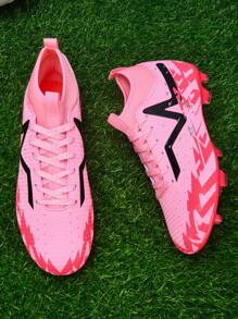 1 par de zapatos de fútbol, adecuados para partido y entrenamiento, diseño de media caña, suela blanda para césped y césped artificial, material de PU, con cordones, antideslizante, resistente al desgaste, zapatos de fútbol de color oliva, tacos AG, tacos FG, diseño ligero y de alto rendimiento antideslizante, botas de fútbol profesionales