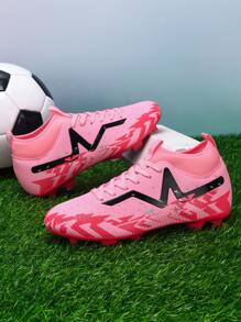 1 par de zapatos de fútbol, adecuados para partido y entrenamiento, diseño de media caña, suela blanda para césped y césped artificial, material de PU, con cordones, antideslizante, resistente al desgaste, zapatos de fútbol de color oliva, tacos AG, tacos FG, diseño ligero y de alto rendimiento antideslizante, botas de fútbol profesionales