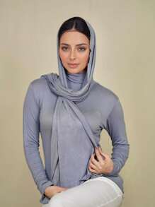 1 buc. eșarfă hijab din jerseu modal, accesorii abaya de culoare uni