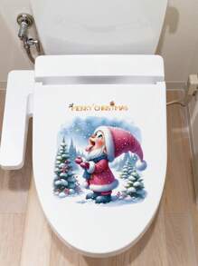 1 件圣诞雪花圣诞老人墙壁背景贴纸，圣诞老人商店橱窗玻璃墙贴，驯鹿圣诞贴纸房间装饰家居装饰墙壁装饰墙贴贴纸客厅装饰圣诞装饰圣诞装饰