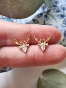 1 Cặp Hoa tai đính đá Cubic Zirconia xinh xắn dành cho phụ nữ dùng làm trang sức dự tiệc kỷ niệm ngày cưới đính hôn Quà tặng ngày Giáng sinh - 1 # - Xem 12