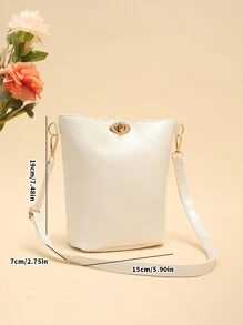 1pc Drawstring Bucket Bag With Lock Suitable For Carrying Phone ...