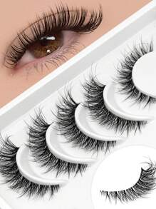 GROINNEYA 6 Cặp Lông Mi Giả Trong Suốt Mềm Mại Tự Nhiên Lông Mi Mắt Mèo Nối Dài Lông Mi Giả 3D Lông Chồn Trang Điểm (TH01) - Lông mi  mắt mèo - Xem 1