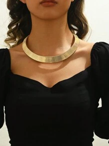 1-2 chiếc trang sức Chunky, Vòng cổ kim loại phóng đại, Vòng cổ vàng hợp thời trang, Hàng ngày, Tiệc tùng, Hẹn hò, Vòng cổ kỳ nghỉ, Quà tặng cho cô ấy - Nhiều màu - Xem 7