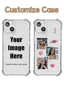 1 Stück Personalisiertes Handy-Gehäuse mit Vier-Ecken Fallschutz, Personalisierter Handyhülle mit Namen, Personalisierte Fotohülle, Personalisiertes Handy-Case mit Bild, kompatibel mit 11/12/13/14/15promax, Galaxy A15/A25/A35/A55/S23/24ultra Serie