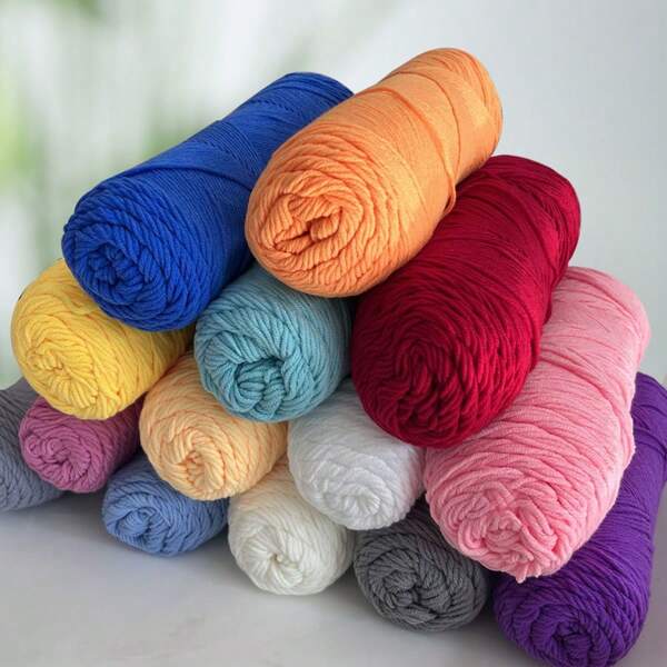 1pc 200g Handmade Knit Thick Yarn For DIY Scarf, Hat, Sweater, Bag, Doll, Cushion