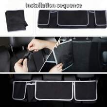 1pc Car Trunk Organizer Bag, Backseat Hanging Storage Bag, Suitable For SUV, Truck, MPV, Waterproof, Foldable Cargo Storage Bag With 4 Pockets - Black - View 7