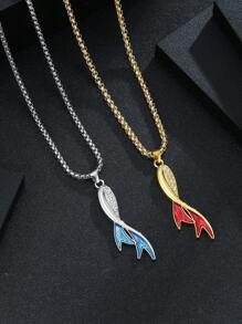 1 chiếc vòng cổ mặt đá Rhinestone đuôi cá bằng thép không gỉ tối giản thời trang dành cho nam, thích hợp để đeo hàng ngày, quà tặng tuyệt vời cho bạn bè, Giáng sinh, Năm mới, Ngày lễ tình nhân, Ngày lễ - 0132-Vòng cổ - Xem 6