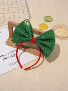 1 件圣诞派对服装，带大蝴蝶结的可爱头带，适合女孩的节日派对和日常装饰 - 彩色 - 查看 8