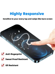 4pcs Tempered Glass Privacy Screen Protector Compatible With IPhone 17/16/15/14/13/12/11 Pro Max/12/13 Mini, Also Compatible With IPhone X/XS Max/XR/7/8/6/6S Plus/SE - Black - View 5