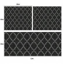 Kit Of 3 Kitchen Rugs Tropical Arabic Black Kapazi - Xem 2