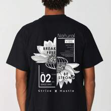 Strive X Hustle Oversized T-ShirtBlack Premium Men's Women's 100% Cotton Reinforced Street Fashion T-Shirt - 黑色 - 查看 1