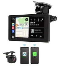 Portable Car Play Android Auto Screen For Car, 7 Inch IPS Touch Screen Wireless Car Play Driveplay Multimedia Player With Voice Control, Mirror Link For All Vehicle