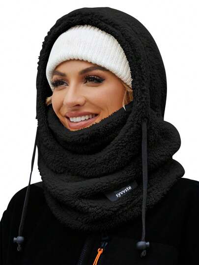 Fleecebalaclavaskimaske für Herren Damen Winter Gesichtsmaske Winddicht mit Kapuze Schal Kopfbedeckung Hals Wärmer