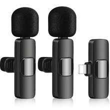 无线领夹式麦克风兼容 Iphone/IOS、Android/Type C，降噪即插即用领夹式麦克风，用于视频录制、在线教学、直播、采访视频，无需应用程序，无延迟传输 - HX-K9 - 查看 16