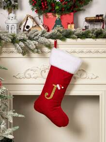 1 Pc Christmas Gold Velvet Cloth Letter Christmas Stockings Decoration, Red High-End Gold Velvet Letter Stockings Diy Name Christmas Stockings, Mother Gift Stockings, Creative Christmas Tree Ornaments, Holiday Party Atmosphere Decoration Props, Candy Gift Bags, Christmas Decorations, Home Decoration Room Decor Winter Christmas Decorations Home Christmas Gifts Christmas Decor