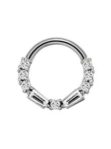 316 Stainless Steel Textured Zirconia Nose Ring Simple Fashion Men And Women Popular Body Piercing Jewelry Suitable For Party Or Gifts For Girls