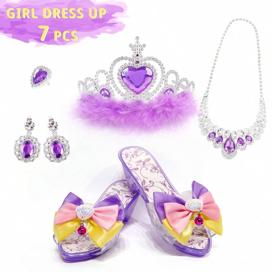 Princess Jewelry Dress Up Set, Including Crown, Necklace, Bracelet